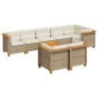 Set de sofás de jardín con cojines 9 pzas ratán sintético beige de , Conjuntos de jardín - Ref: Foro24-3261895, Precio: 657,3...