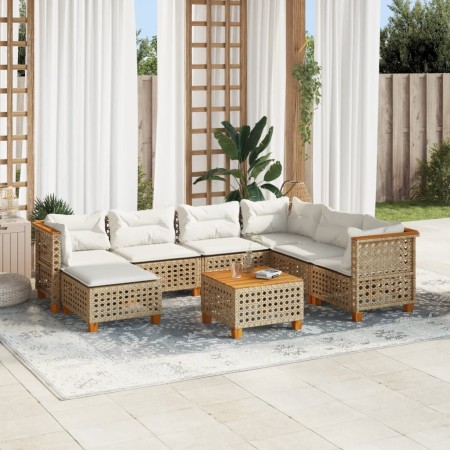 Set de sofás de jardín y cojines 8 piezas ratán sintético beige de , Conjuntos de jardín - Ref: Foro24-3261946, Precio: 641,7...