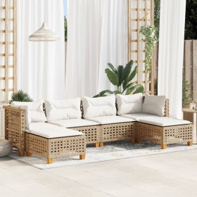 Juego de sofás jardín con cojines 6 pzas ratán sintético beige de , Conjuntos de jardín - Ref: Foro24-3261952, Precio: 489,28...
