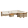 Juego de sofás jardín con cojines beige 10 pzas ratán sintético de , Conjuntos de jardín - Ref: Foro24-3262009, Precio: 709,7...