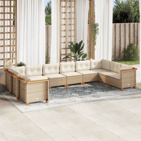 Juego de sofás jardín con cojines beige 10 pzas ratán sintético de , Conjuntos de jardín - Ref: Foro24-3262021, Precio: 745,5...