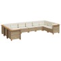 Juego de sofás jardín con cojines beige 10 pzas ratán sintético de , Conjuntos de jardín - Ref: Foro24-3262021, Precio: 745,5...