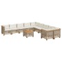 Set de sofás de jardín 11pzas con cojines ratán sintético beige de , Conjuntos de jardín - Ref: Foro24-3262054, Precio: 882,4...