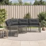 Sofá de jardín forma de L cojines y reposapiés ratán PE gris de , Sofás de exterior - Ref: Foro24-365895, Precio: 352,17 €, D...