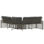 Sofá de jardín forma de L cojines y reposapiés ratán PE gris de , Sofás de exterior - Ref: Foro24-365895, Precio: 352,17 €, D...