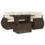 Set comedor de jardín 5 piezas y cojines ratán sintético marrón de , Conjuntos de jardín - Ref: Foro24-3268513, Precio: 412,1...