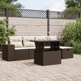 Set sofás de jardín 6 piezas y cojines ratán sintético marrón de , Conjuntos de jardín - Ref: Foro24-3275293, Precio: 426,68 ...
