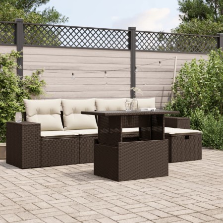 Set sofás de jardín 6 piezas y cojines ratán sintético marrón de , Conjuntos de jardín - Ref: Foro24-3275293, Precio: 426,68 ...