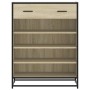 Zapatero de madera y metal roble Sonoma 75x38x97,5 cm de , Zapateros y organizadores de calzado - Ref: Foro24-3300876, Precio...