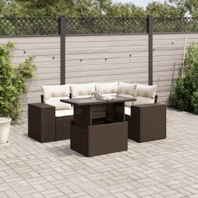 Set comedor de jardín 5 piezas y cojines ratán sintético marrón de , Conjuntos de jardín - Ref: Foro24-3269143, Precio: 409,5...