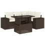 Set comedor de jardín 5 piezas y cojines ratán sintético marrón de , Conjuntos de jardín - Ref: Foro24-3269143, Precio: 409,5...