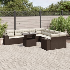 Set de sofás de jardín 11 pzas cojines ratán sintético marrón de , Conjuntos de jardín - Ref: Foro24-3269433, Precio: 791,55 ...