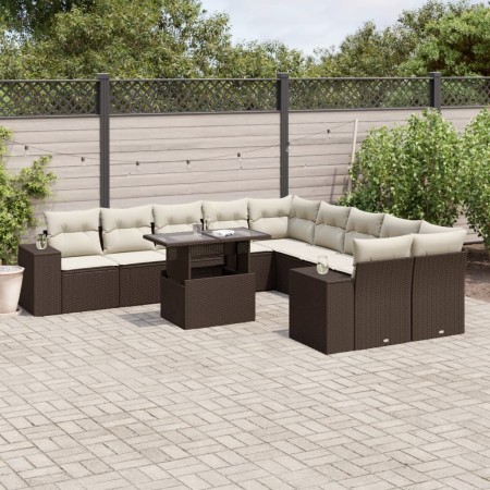 Set de sofás de jardín 11 pzas cojines ratán sintético marrón de , Conjuntos de jardín - Ref: Foro24-3269433, Precio: 791,55 ...
