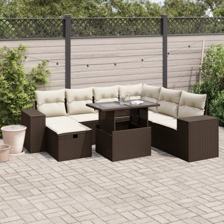Set sofás de jardín 8 piezas y cojines ratán sintético marrón de , Conjuntos de jardín - Ref: Foro24-3275323, Precio: 587,07 ...