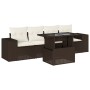 Set comedor de jardín 5 piezas y cojines ratán sintético marrón de , Conjuntos de jardín - Ref: Foro24-3268993, Precio: 371,2...