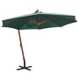 Sombrilla colgante con palo de madera verde 350 cm de , Sombrillas - Ref: Foro24-42965, Precio: 235,41 €, Descuento: %