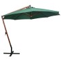 Sombrilla colgante con palo de madera verde 350 cm de , Sombrillas - Ref: Foro24-42965, Precio: 235,41 €, Descuento: %
