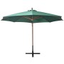 Sombrilla colgante con palo de madera verde 350 cm de , Sombrillas - Ref: Foro24-42965, Precio: 235,41 €, Descuento: %