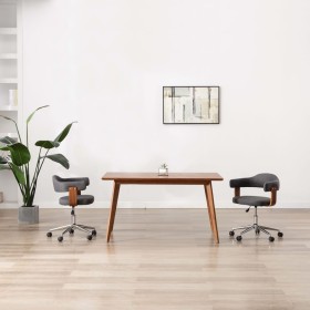 Sillas de comedor girartorias 2 uds madera curvada y tela gris de , Sillas de comedor - Ref: Foro24-3054902, Precio: 275,34 €...