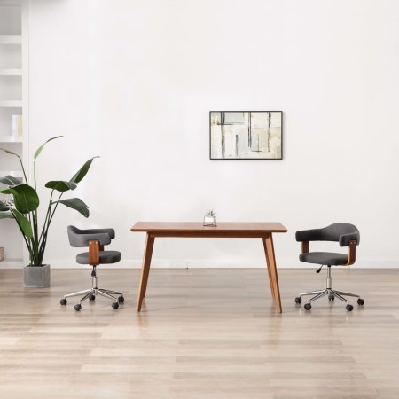 Sillas de comedor girartorias 2 uds madera curvada y tela gris de , Sillas de comedor - Ref: Foro24-3054902, Precio: 275,34 €...