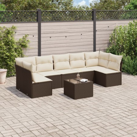 Set sofás de jardín 8 piezas y cojines ratán sintético marrón de , Conjuntos de jardín - Ref: Foro24-3217443, Precio: 466,99 ...