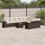Set de sofás de jardín 10 pzas y cojines ratán sintético marrón de , Conjuntos de jardín - Ref: Foro24-3223052, Precio: 643,7...