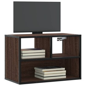 Mueble TV madera ingeniería y metal marrón roble 60x31x39,5 cm de , Muebles TV - Ref: Foro24-848918, Precio: 42,31 €, Descuen...