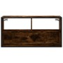 Mueble TV metal y madera contrachapada roble humo 80x31x39,5 cm de , Muebles TV - Ref: Foro24-848926, Precio: 46,42 €, Descue...