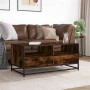 Mesa de centro madera ingeniería metal roble humo 100x50x45 cm de , Mesas de centro - Ref: Foro24-848786, Precio: 97,93 €, De...