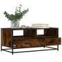 Mesa de centro madera ingeniería metal roble humo 100x50x45 cm de , Mesas de centro - Ref: Foro24-848786, Precio: 97,93 €, De...
