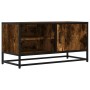 Mueble TV metal y madera ingeniería roble humo 80x34,5x40 cm de , Muebles TV - Ref: Foro24-848821, Precio: 64,87 €, Descuento: %