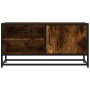 Mueble TV metal y madera ingeniería roble humo 80x34,5x40 cm de , Muebles TV - Ref: Foro24-848821, Precio: 64,87 €, Descuento: %