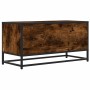 Mueble TV metal y madera ingeniería roble humo 80x34,5x40 cm de , Muebles TV - Ref: Foro24-848821, Precio: 64,87 €, Descuento: %