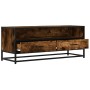 Mueble TV metal y madera ingeniería roble ahumado 100x34,5x40cm de , Muebles TV - Ref: Foro24-848816, Precio: 86,49 €, Descue...