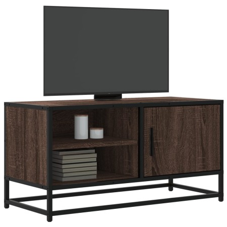 Mueble TV metal y madera ingeniería marrón roble 80x34,5x40 cm de , Muebles TV - Ref: Foro24-848823, Precio: 68,38 €, Descuen...