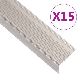 Perfiles de peldaños forma de L 15 uds aluminio champán 67 cm de , Escaleras - Ref: Foro24-146797, Precio: 64,70 €, Descuento: %