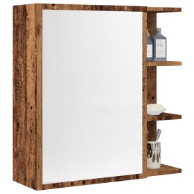 Armario espejo de baño madera envejecida 62,5x20,5x64 cm de , Tocadores de baño - Ref: Foro24-856177, Precio: 74,60 €, Descue...