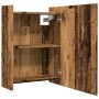 Armario espejo de baño madera envejecida 62,5x20,5x64 cm de , Tocadores de baño - Ref: Foro24-856177, Precio: 74,60 €, Descue...