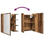 Armario espejo de baño madera envejecida 62,5x20,5x64 cm de , Tocadores de baño - Ref: Foro24-856177, Precio: 74,60 €, Descue...