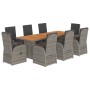 Set comedor jardín 9 pzas y cojines ratán sintético gris de , Conjuntos de jardín - Ref: Foro24-3277616, Precio: 1,00 €, Desc...