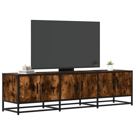 Mueble TV metal y madera ingeniería roble humo 150x35x41 cm de , Muebles TV - Ref: Foro24-848861, Precio: 97,50 €, Descuento: %