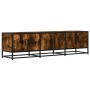 Mueble TV metal y madera ingeniería roble humo 150x35x41 cm de , Muebles TV - Ref: Foro24-848861, Precio: 97,50 €, Descuento: %