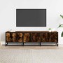 Mueble TV metal y madera ingeniería roble humo 150x35x41 cm de , Muebles TV - Ref: Foro24-848861, Precio: 97,50 €, Descuento: %
