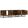 Mueble TV metal y madera ingeniería roble humo 150x35x41 cm de , Muebles TV - Ref: Foro24-848861, Precio: 97,50 €, Descuento: %