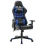 Silla de gaming de cuero sintético negro y azul de vidaXL, Sillones para videojuegos - Ref: Foro24-20502, Precio: 180,36 €, D...