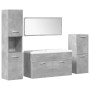 Set muebles de baño 5 piezas madera ingeniería gris hormigón de , Muebles de baño - Ref: Foro24-3324878, Precio: 341,41 €, De...