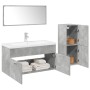 Juego muebles de baño 4 pzas madera contrachapada gris hormigón de , Muebles de baño - Ref: Foro24-3324884, Precio: 289,88 €,...