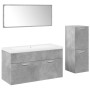 Juego muebles de baño 4 pzas madera contrachapada gris hormigón de , Muebles de baño - Ref: Foro24-3324884, Precio: 289,88 €,...