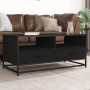 Mesa de centro madera de ingeniería y metal negro 100x50x45 cm de , Mesas de centro - Ref: Foro24-848784, Precio: 102,17 €, D...