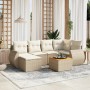 Set sofás de jardín 7 piezas y cojines ratán sintético beige en Conjuntos de jardín | Comprar online en Foru.es
